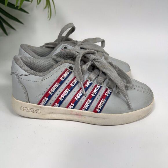 Boys K-Swiss Gray Casual Streetwear Low Top Varsity Sneakers Tennis Shoes / 11 - Picture 2 of 6